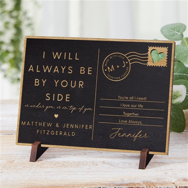 By Your Side Personalized Wood Postcard  - 39142