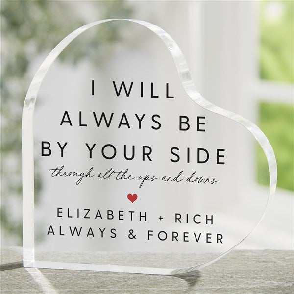 By Your Side Valentine's Personalized Heart Keepsake  - 39145