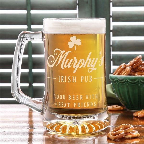 Irish Home Custom Name Personalized 25 oz. Deep-Etch Beer Mug