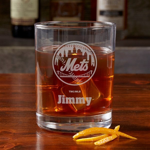 MLB New York Mets Engraved Old Fashioned Whiskey Glasses  - 39209