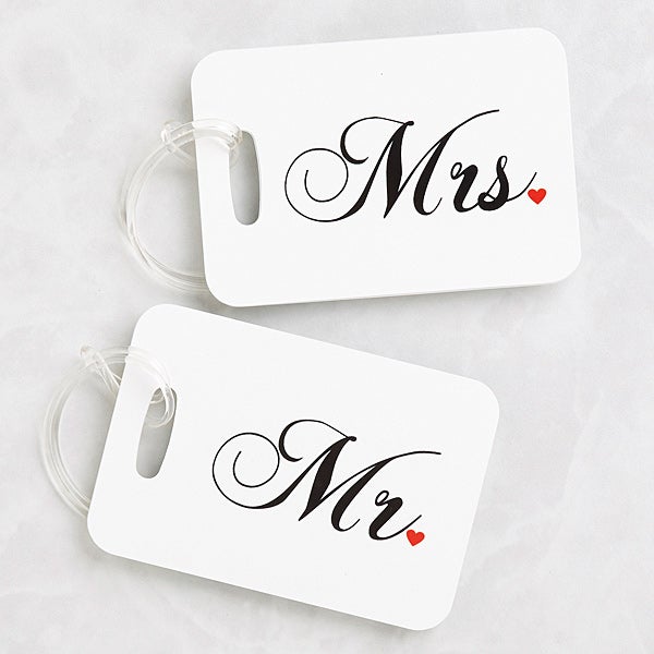 Personalized Luggage Tags Travel Set - Mr and Mrs Collection - 3921