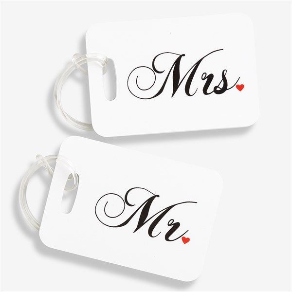 Personalized Luggage Tags Travel Set - Mr and Mrs Collection - 3921