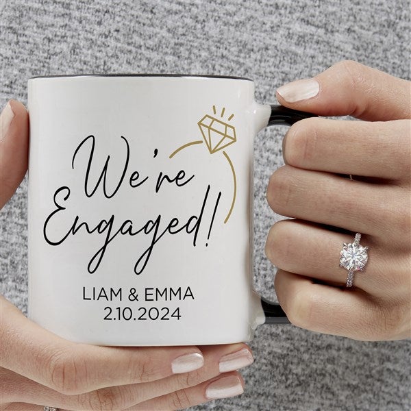 We're Engaged Personalized Coffee Mugs  - 39232