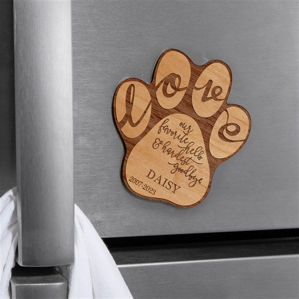 Hardest Goodbye Pet Memorial Personalized Wood Magnet  - 39256