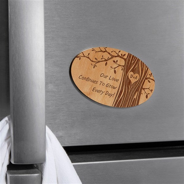 Carved In Love Personalized Wood Magnet  - 39257