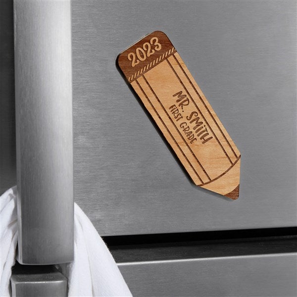 Wood Pencil Personalized Wood Magnet  - 39258
