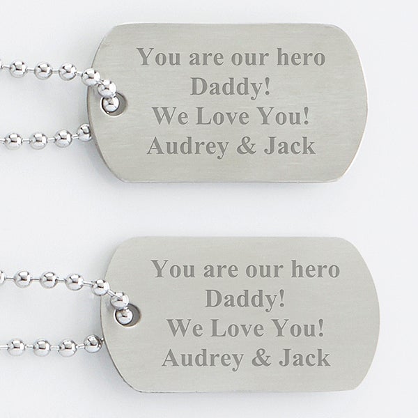 Personalized Keepsake Dog Tag Set for Him - 3926