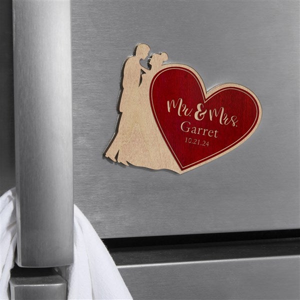 Wedding Couple Personalized Wood Magnet  - 39266