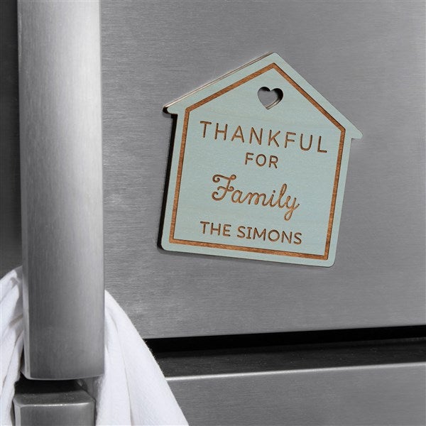 Thankful For Personalized Wood Magnet  - 39267