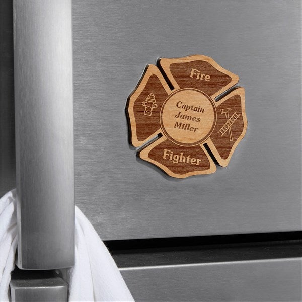 Fire Fighter Personalized Wood Magnet  - 39270