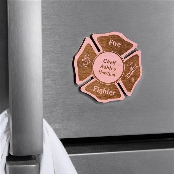 Fire Fighter Personalized Wood Magnet  - 39270