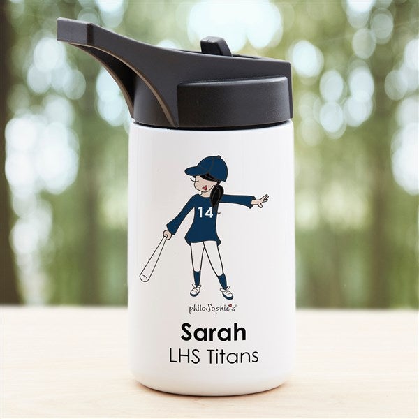 philoSophie's® Softball Personalized Double-Wall Vacuum Insulated Water Bottle  - 39285