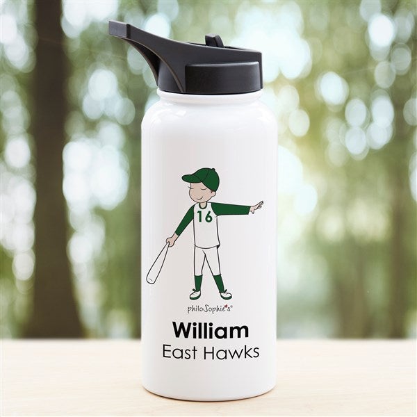 philoSophie's® Softball Personalized Double-Wall Vacuum Insulated Water Bottle  - 39285