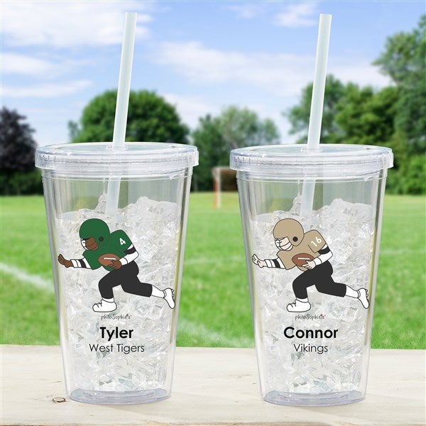 philoSophie's® Football Personalized Acrylic Insulated Tumbler  - 39300