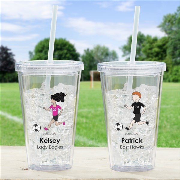 philoSophie's® Soccer Personalized Acrylic Insulated Tumbler  - 39302