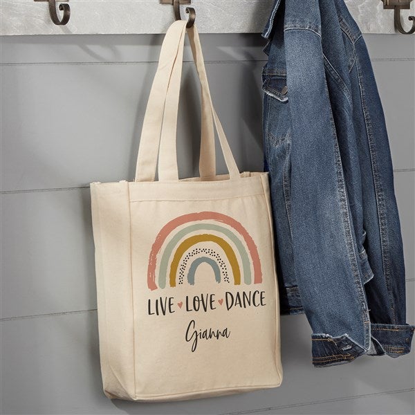 Boho Rainbow Personalized Canvas Tote Bags  - 39320