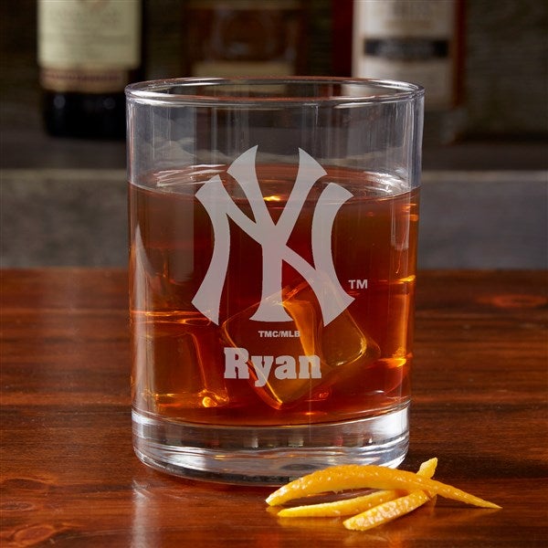 MLB New York Yankees Engraved Old Fashioned Whiskey Glasses  - 39323