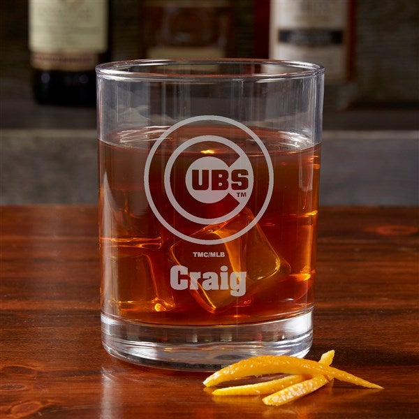 MLB St. Chicago Cubs Engraved Old Fashioned Whiskey Glasses  - 39326