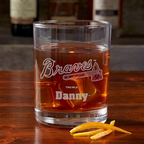 MLB Atlanta Braves Engraved Old Fashioned Whiskey Glasses  - 39333