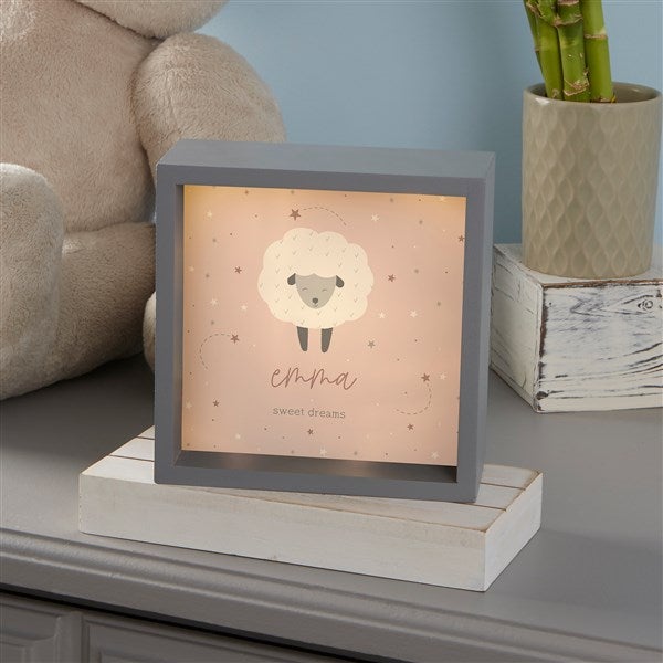 Baby Sheep Personalized LED Light Shadow Box  - 39339