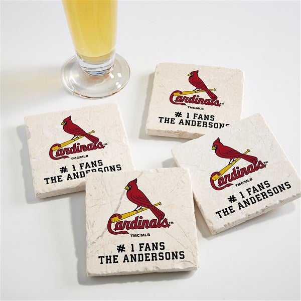 MLB St. Louis Cardinals Personalized Tumbled Stone Coaster Set  - 39419