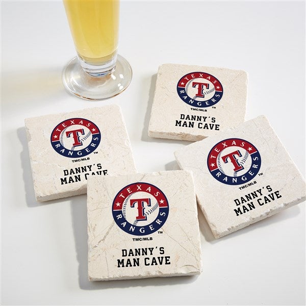 MLB Texas Rangers Personalized Tumbled Stone Coaster Set  - 39421