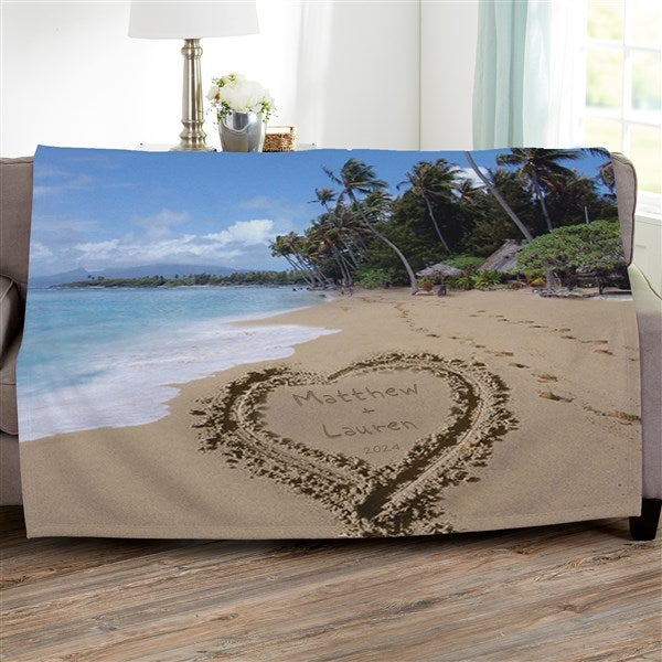 Our Paradise Island Romantic Personalized Throw Blankets - 39658