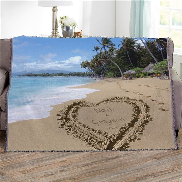 Our Paradise Island Romantic Personalized Throw Blankets - 39658