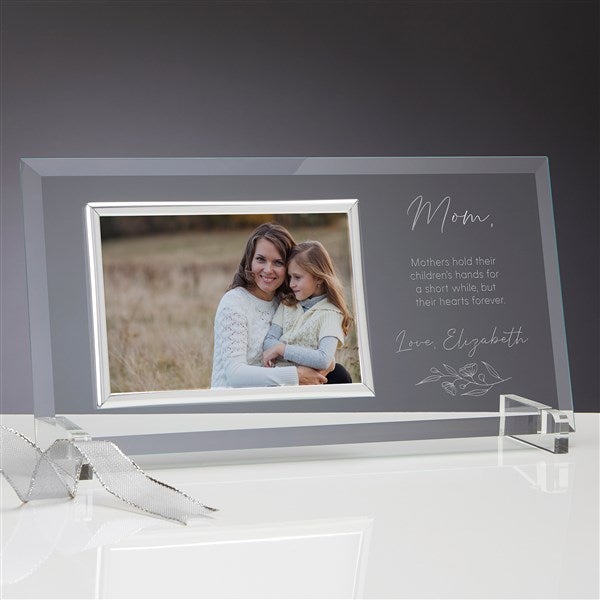 Floral Message For Mom Personalized Horizontal Glass Frame  - 39750