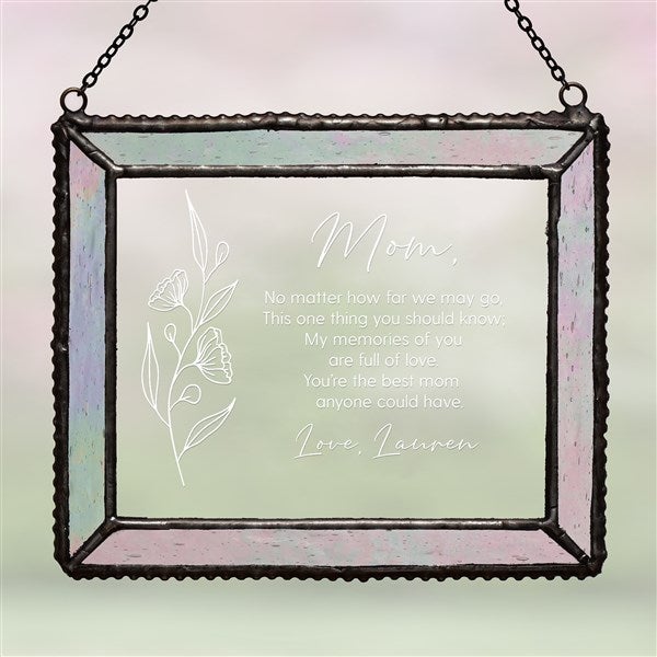 Floral Message For Mom Personalized Suncatcher  - 39752