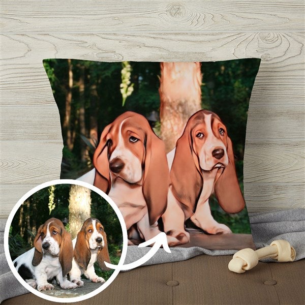 Cartoon Your Pet Personalized Photo Throw Pillow  - 39866