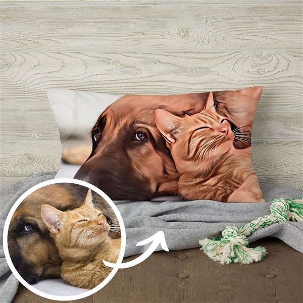 Cartoon Your Pet Personalized Photo Throw Pillow  - 39866