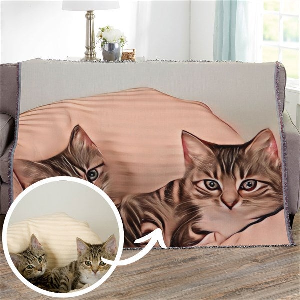 Cartoon Your Pet Personalized Pet Photo Blanket  - 39869