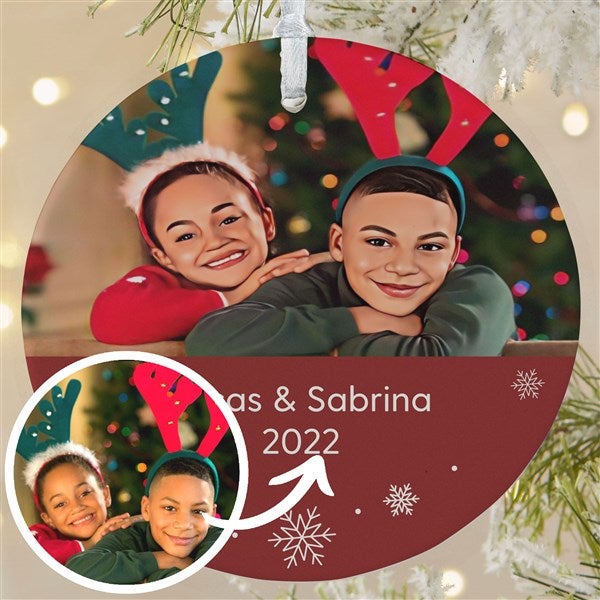 Cartoon Yourself Personalized Photo Ornament  - 39870