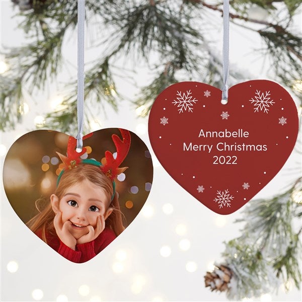 Cartoon Yourself Personalized Photo Heart Ornament  - 39872