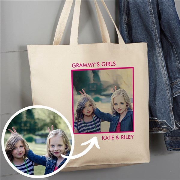 Cartoon Yourself Personalized Photo Canvas Tote Bags  - 39890