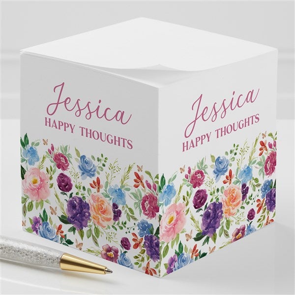 Forever Floral Personalized Paper Note Cube  - 39900