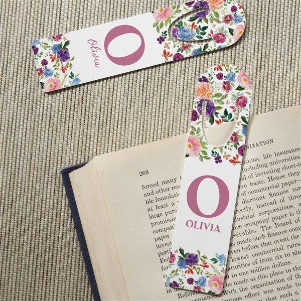 Forever Floral Personalized Bookmark Set  - 39903