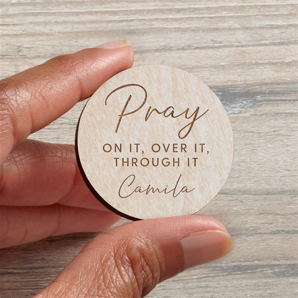Pray On It Personalized Wood Pocket Token - 39917