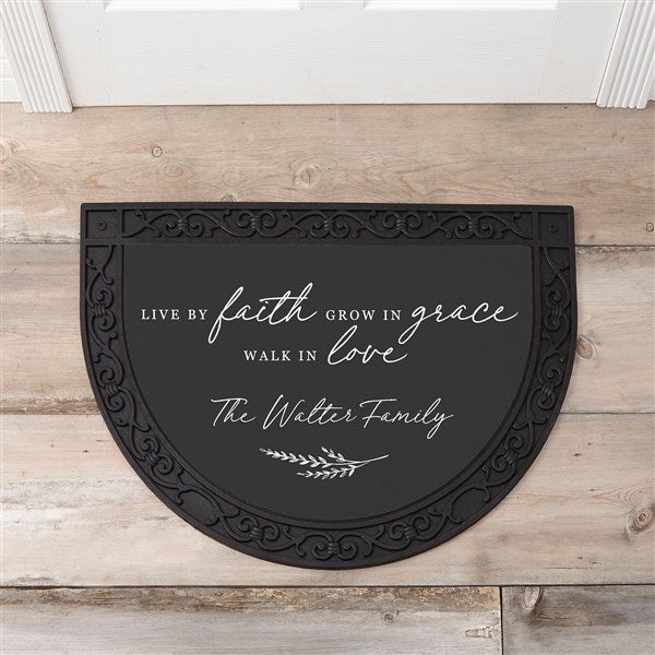 Live By Faith Personalized Half Round Doormat  - 39919