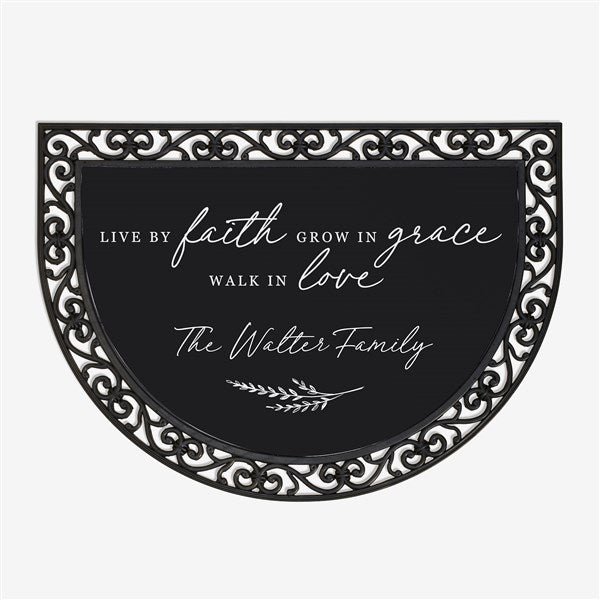 Live By Faith Personalized Half Round Doormat  - 39919