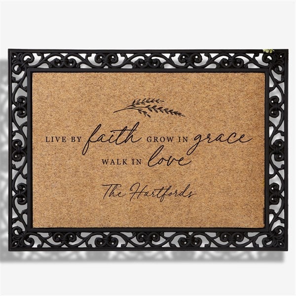 Live By Faith Personalized 18x27 Synthetic Coir Doormat  - 39920