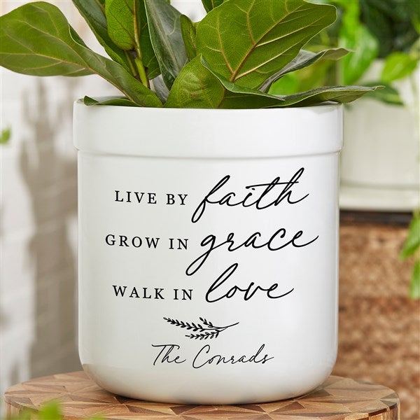 Live By Faith Personalized Outdoor Flower Pot  - 39924