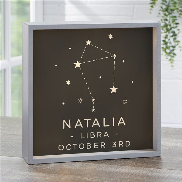Zodiac Constellations Personalized LED Light Shadow Box  - 39957