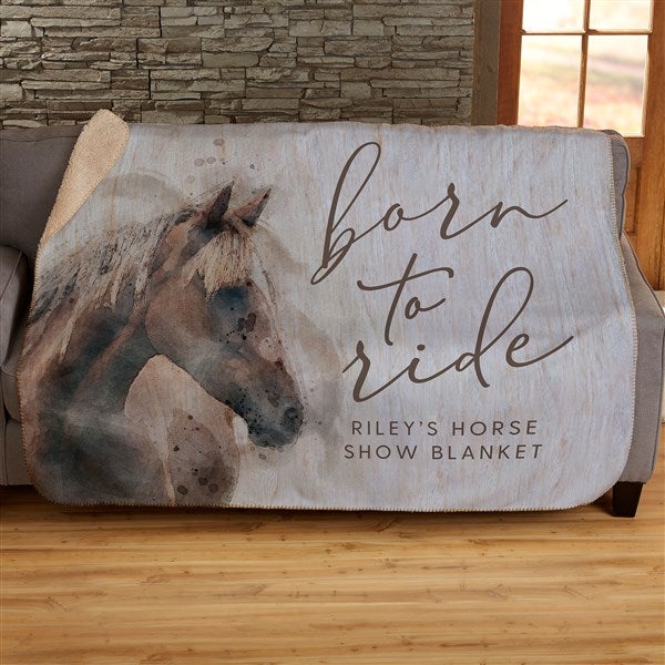 Born To Ride Horses Personalized Blankets  - 39972