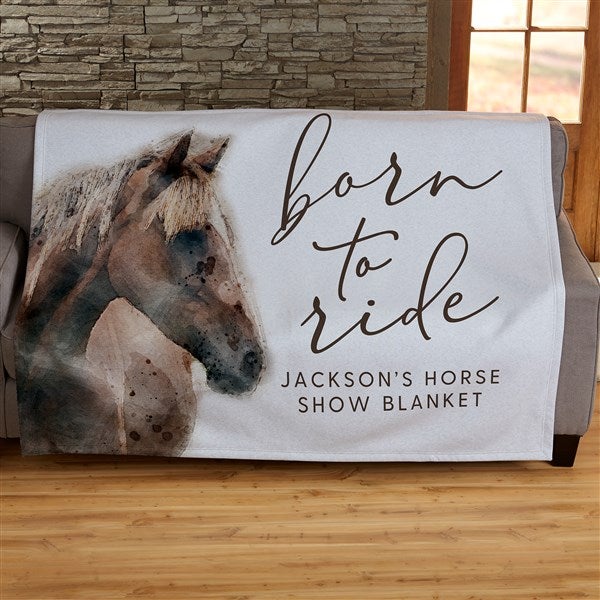 Born To Ride Horses Personalized Blankets  - 39972