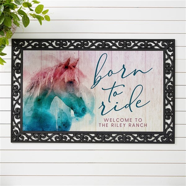 Born To Ride Horses Personalized Doormats  - 39973