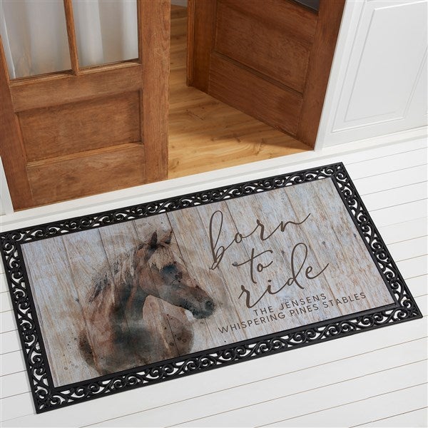 Born To Ride Horses Personalized Doormats  - 39973