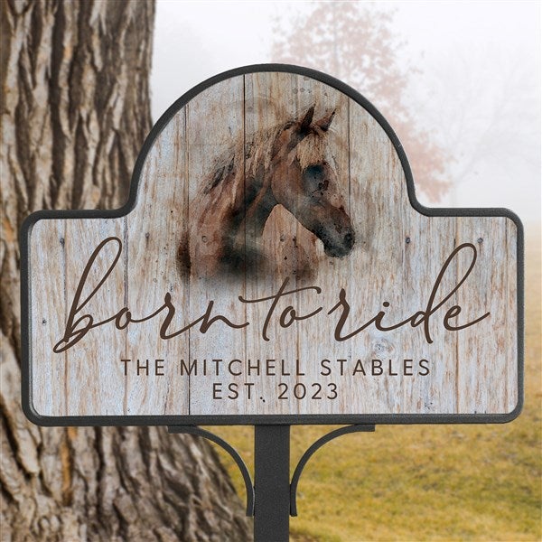 Born To Ride Horses Personalized Magnetic Garden Sign  - 39977