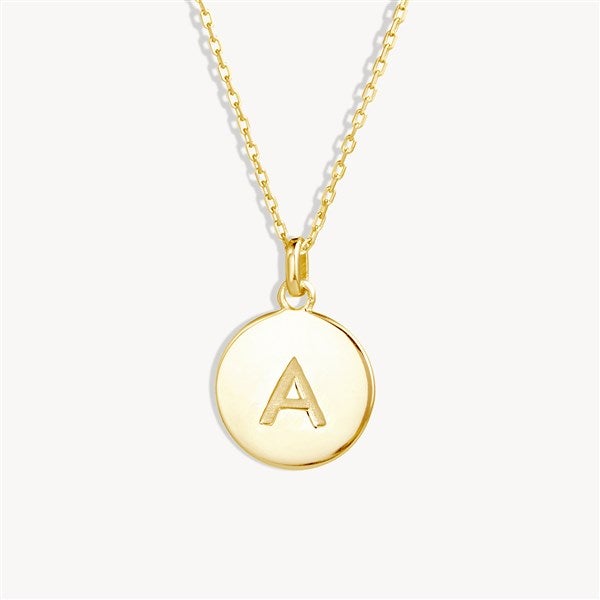 Engraved Initial Disc Necklace  - 39985D
